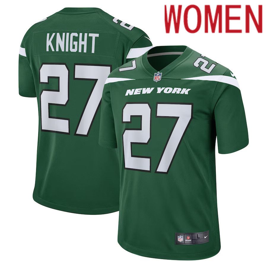 Women New York Jets 27 Zonovan Knight Nike Gotham Green Game Player NFL Jersey
